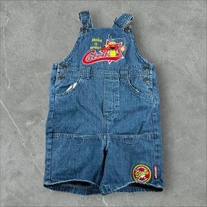 Vintage Sesame Street Kids 4T Blue Elmo‎ Baseball Overalls Playwear Fun Kidcore